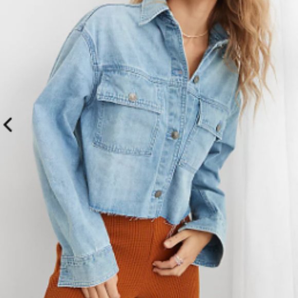 a call from fall plaid + denim shacket | blue